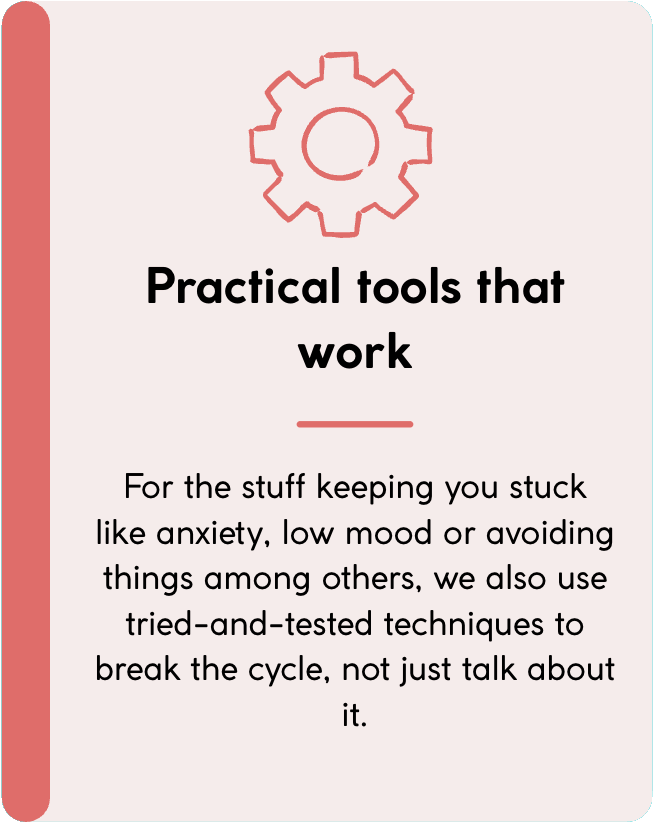 card saying: practical tools that work